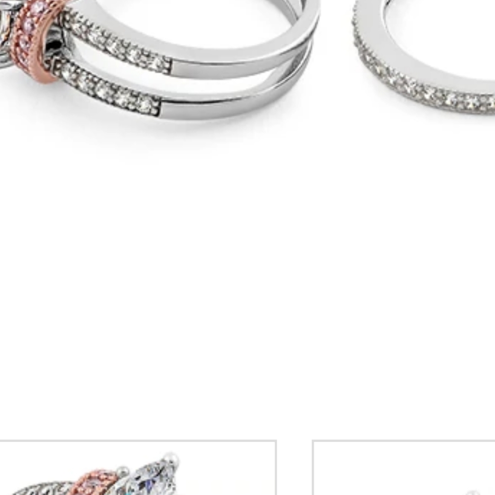 925 sterling silver Ring CZ and rose silver - Picture 5 of 5